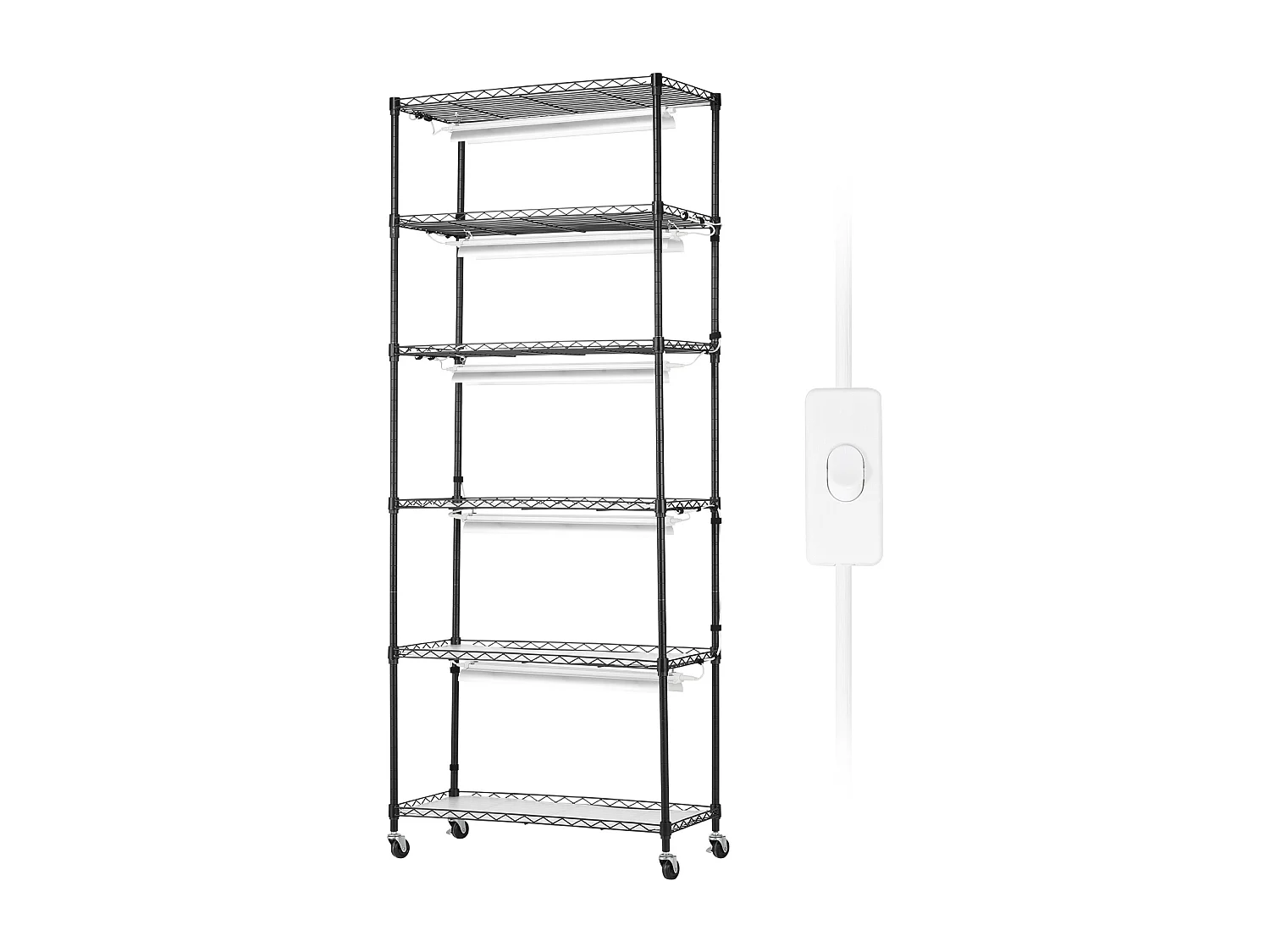 Support de Plante, SucceBuy Support pour Plantes DIY avec Lampes de Culture 6 Niveaux 192 W 180 cm de Hauteur