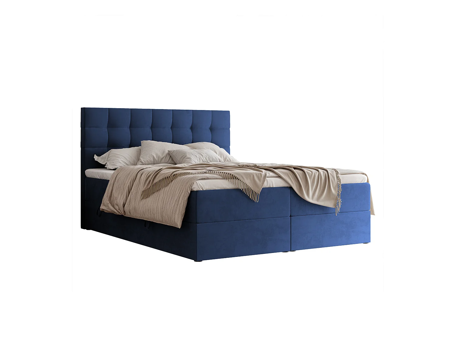 Lit continental rembourré avec surmatelas, bleu - 140x200 - GRAND