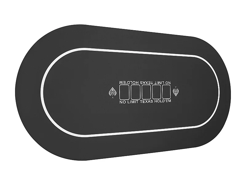 Pokertisch, SucceBuy Tischplatte 180 x 90 cm, Pokermatte, 6-8P, Klappbar, Poker, 0V, Stoff, Schwarz