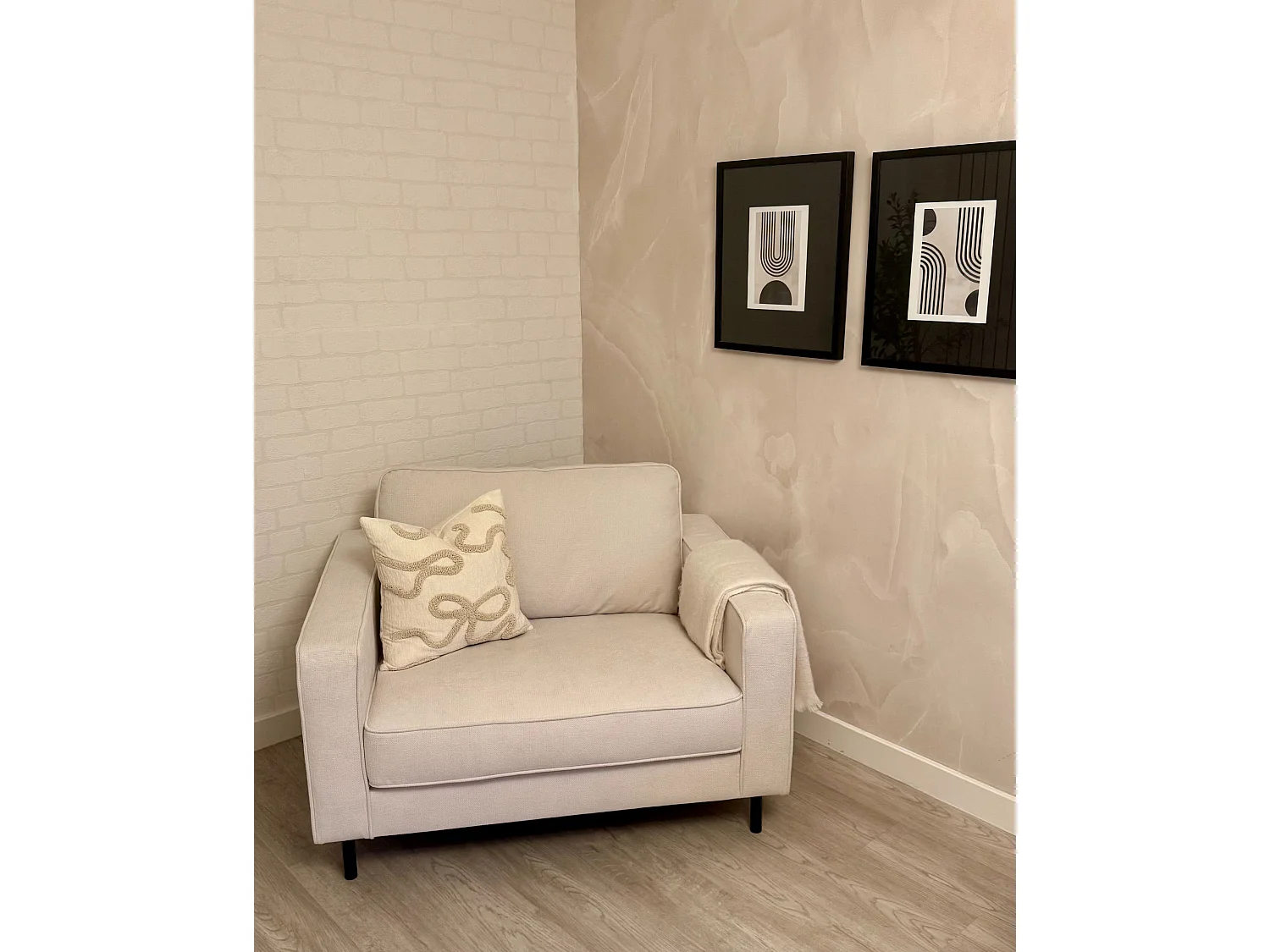 Fauteuil SAVALEN Tissu Blanc cassé