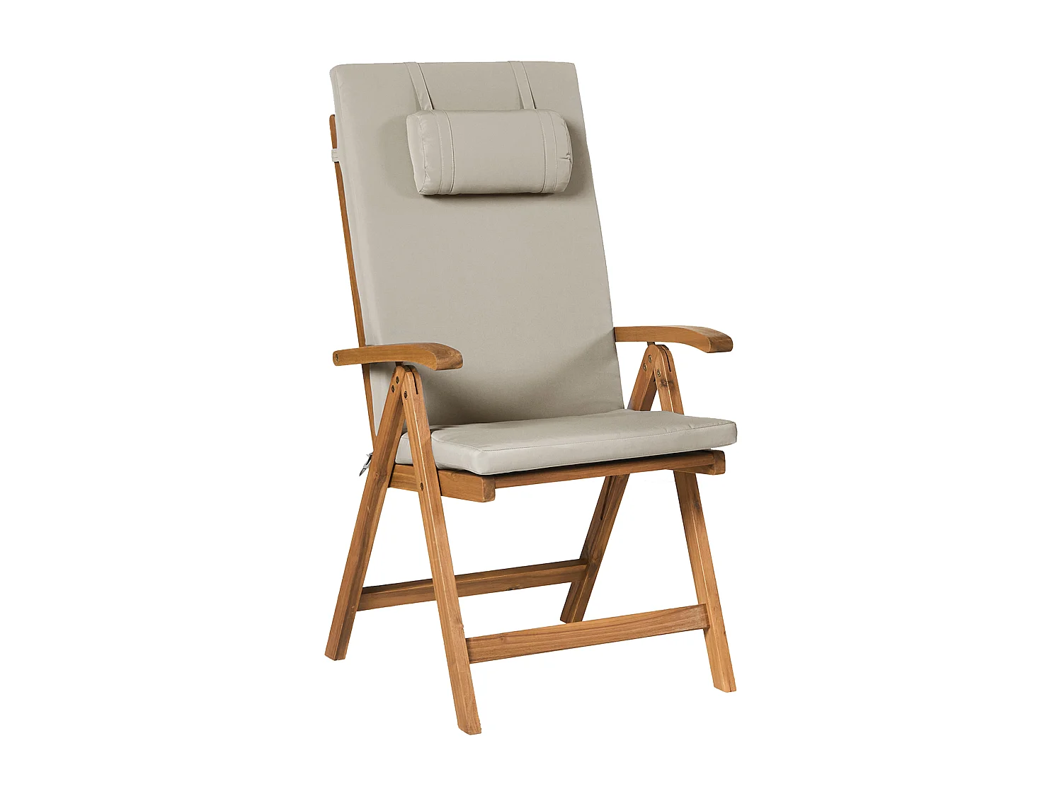 Lot de 2 chaises de jardin avec coussins JAVA PREMIUM Acacia Taupe