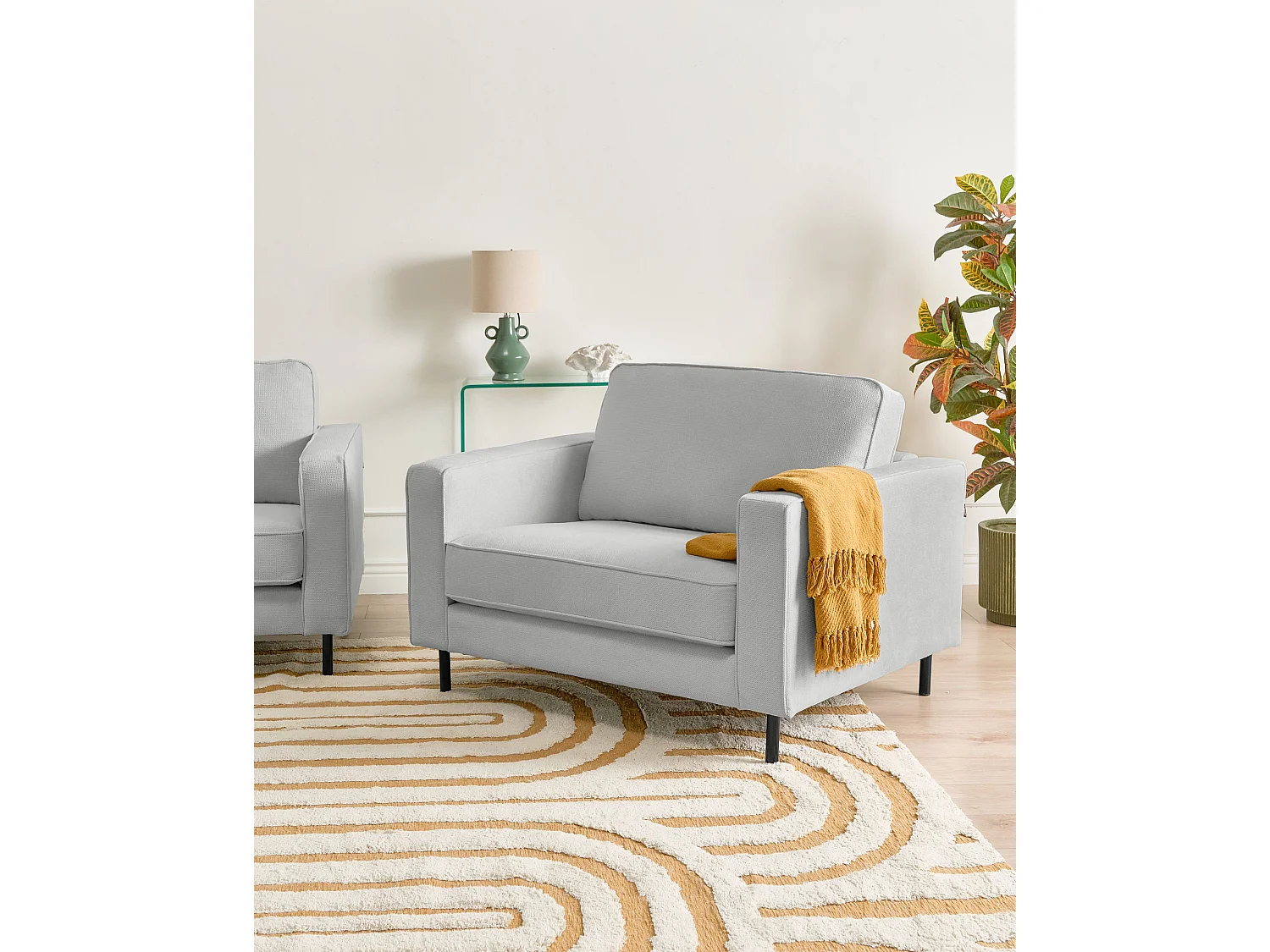 Fauteuil SAVALEN Tissu Gris clair