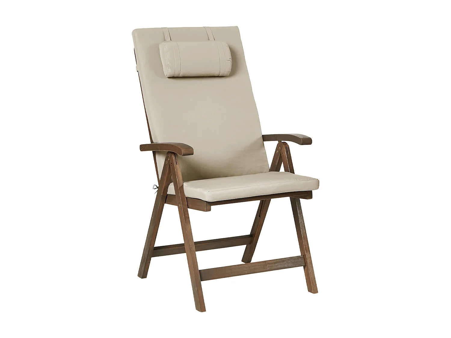 Lot de 2 chaises de jardin avec coussins AMANTEA PREMIUM Acacia Taupe