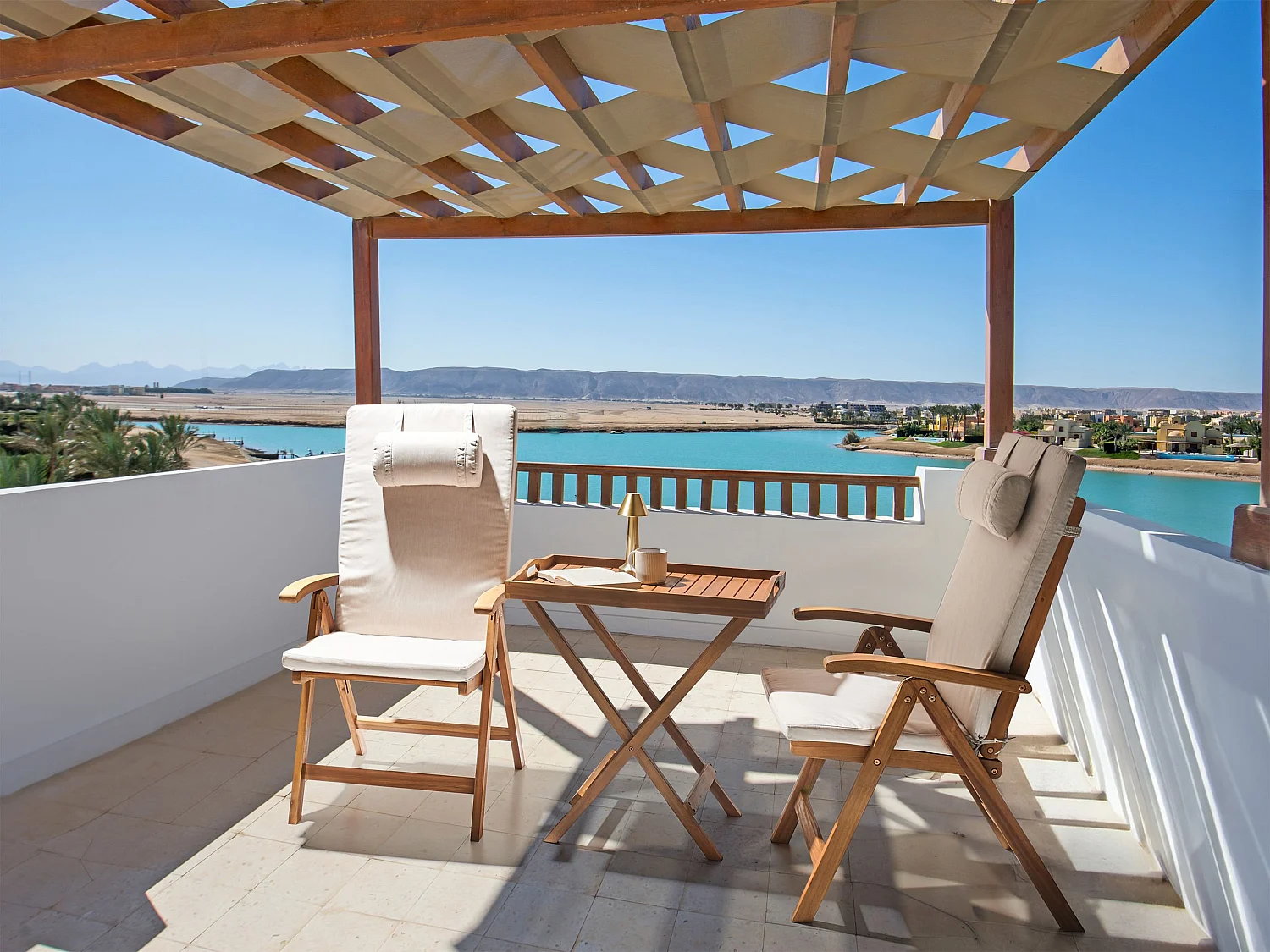 Lot de 2 coussins de jardin JAVA/AMANTEA PREMIUM 50 x 70 cm Beige clair