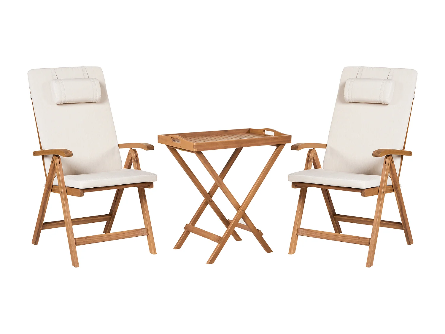 Lot de 2 coussins de jardin JAVA/AMANTEA PREMIUM 50 x 70 cm Beige clair