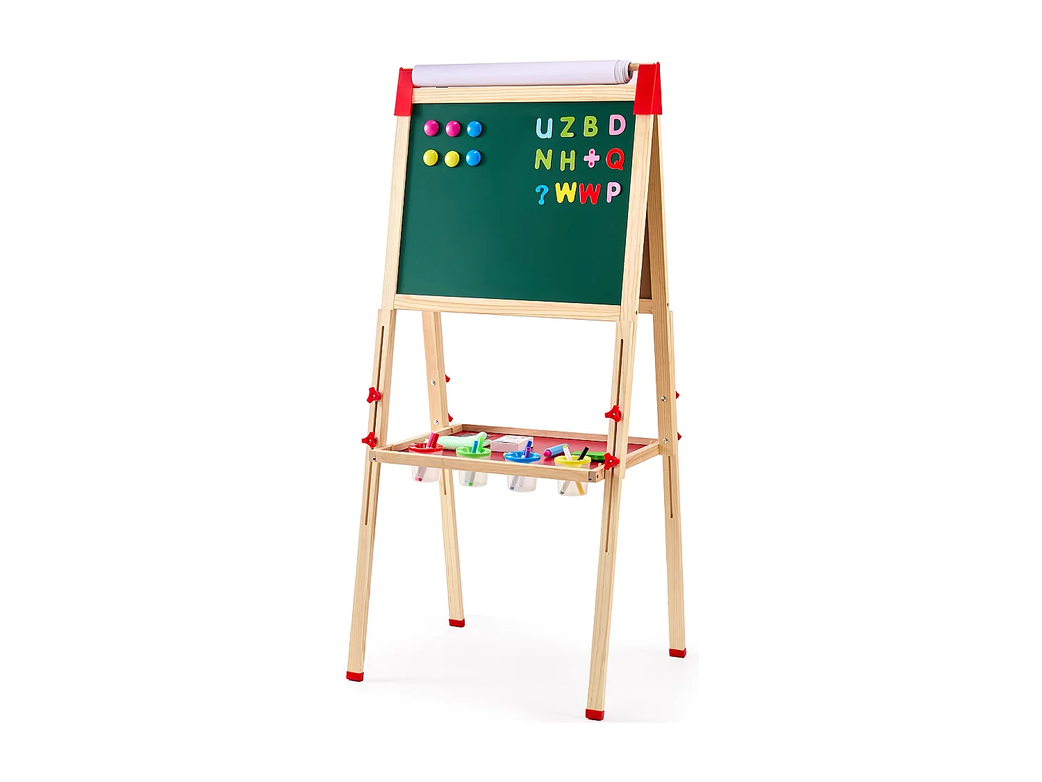 Easel de Arte SucceBuy, 3 en 1 para Niños, Pizarra Blanca Magnética de Madera de Doble Cara