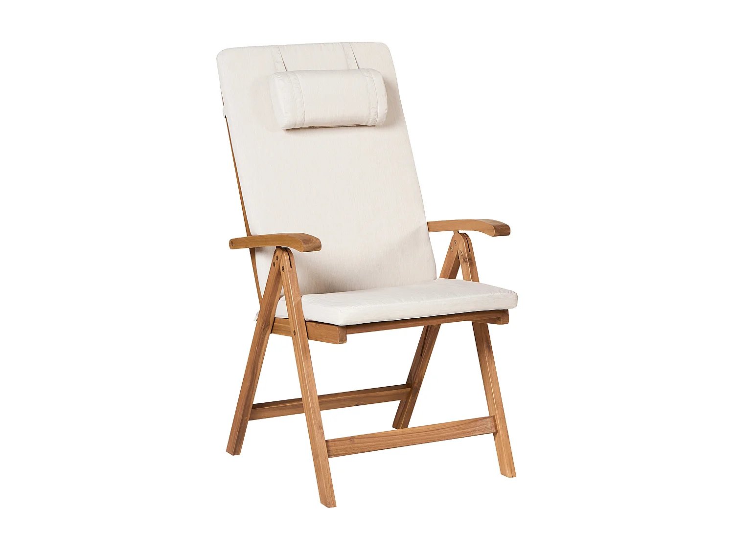 Lot de 2 chaises de jardin avec coussins JAVA PREMIUM Acacia Beige clair
