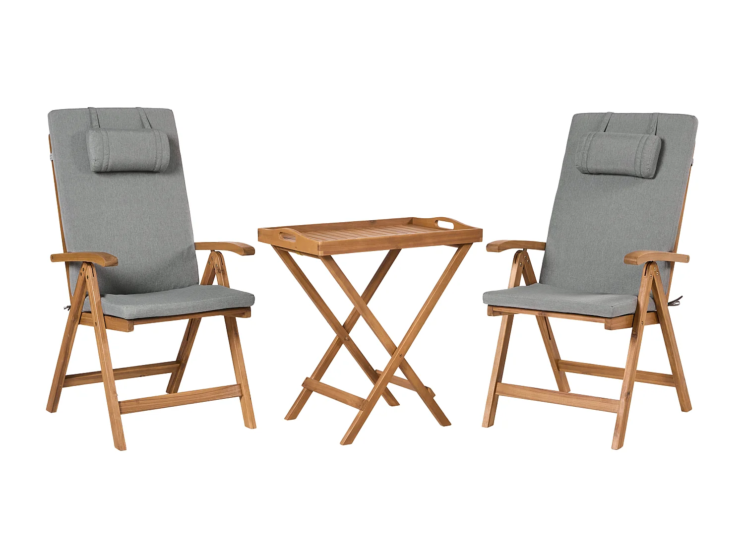 Lot de 2 coussins de jardin JAVA/AMANTEA PREMIUM 50 x 70 cm Mélange de gris