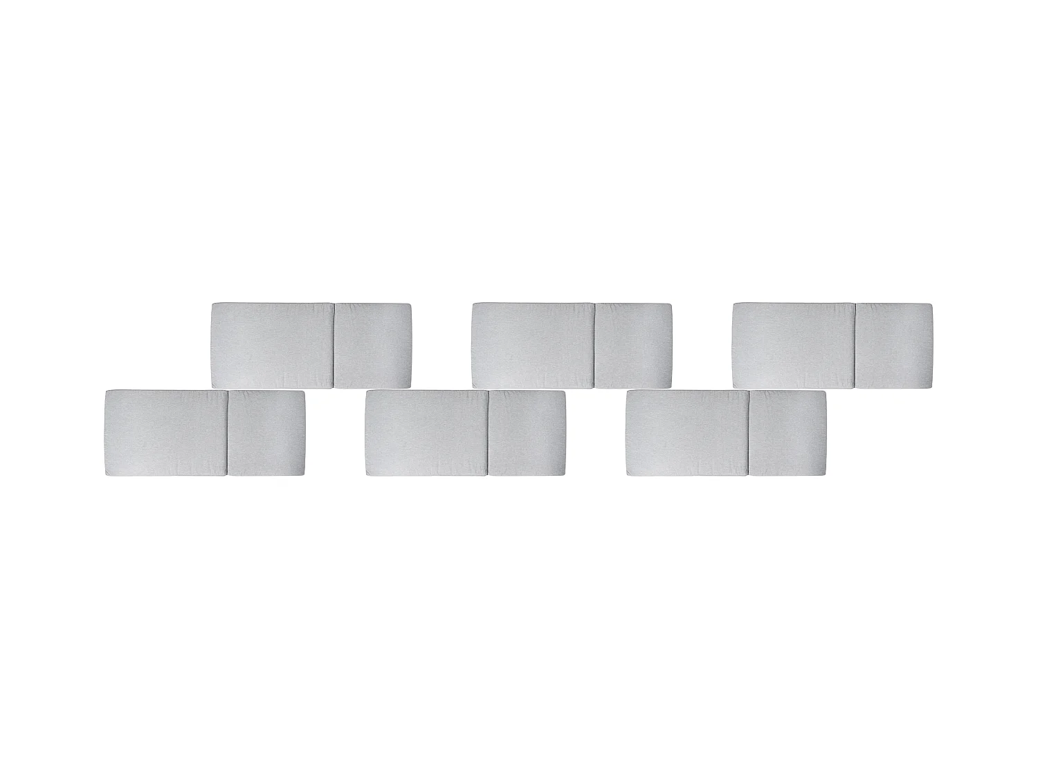 Lot de 6 coussins de jardin JAVA/AMANTEA PREMIUM 50 x 70 cm Mélange de gris