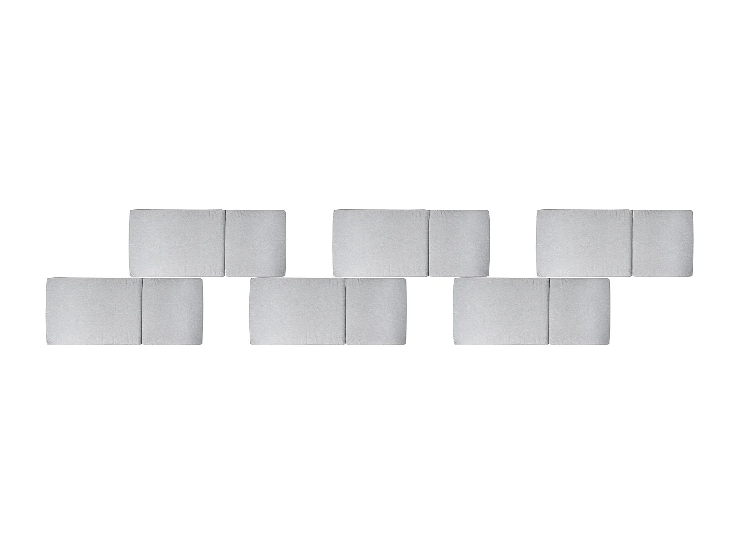 Lot de 6 coussins de jardin JAVA/AMANTEA PREMIUM 50 x 71 cm Mélange de gris