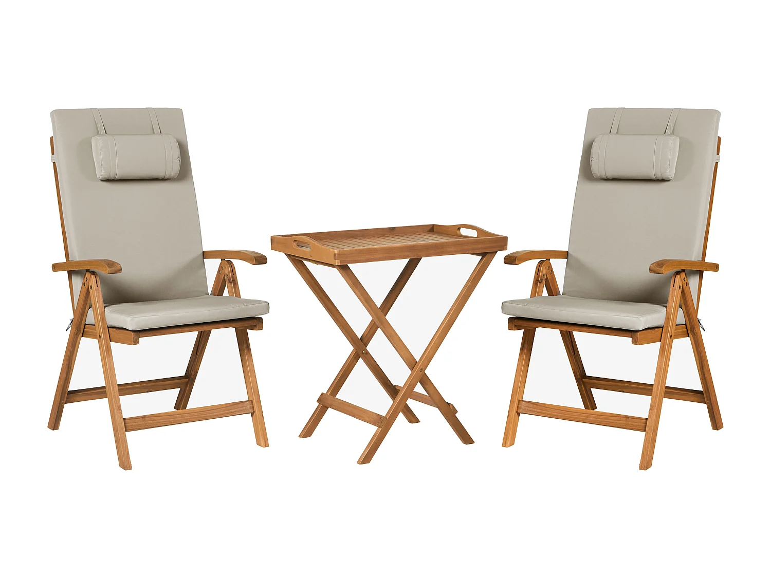 Lot de 2 coussins de jardin JAVA/AMANTEA PREMIUM 50 x 70 cm Taupe