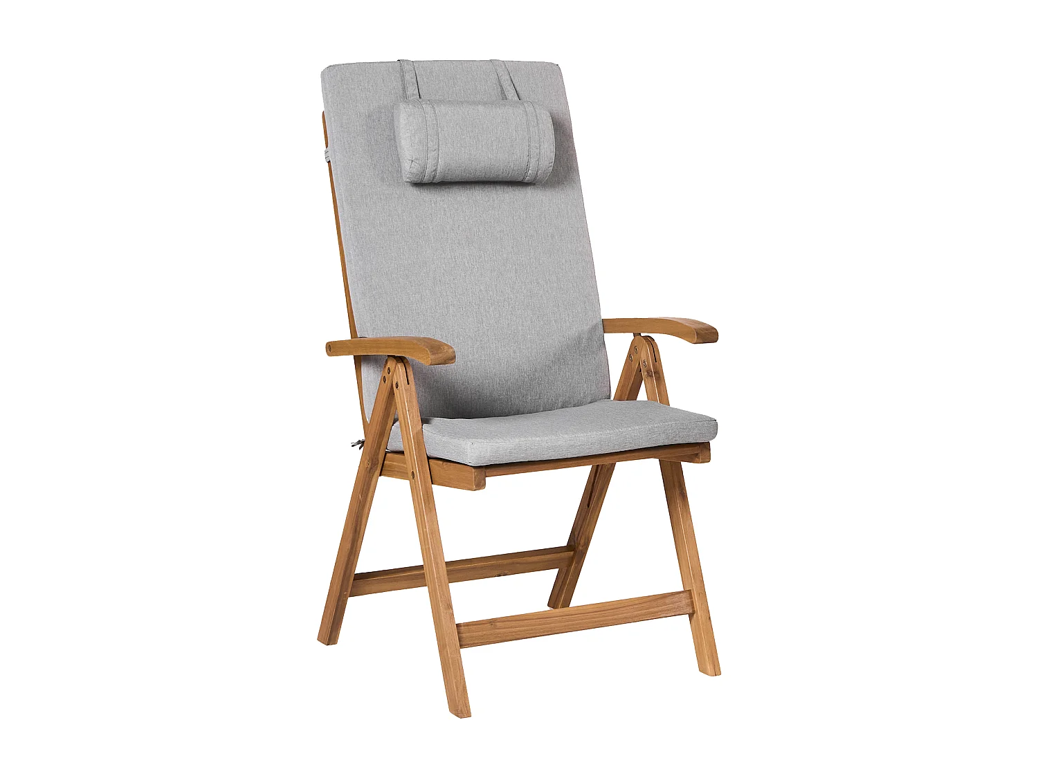 Lot de 2 chaises de jardin avec coussins JAVA PREMIUM Acacia Mélange de gris