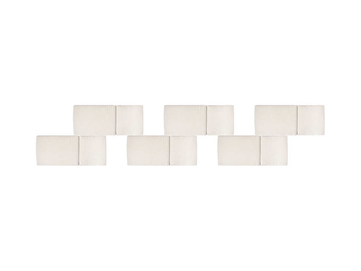 Lot de 6 coussins de jardin JAVA/AMANTEA PREMIUM 50 x 70 cm Beige clair
