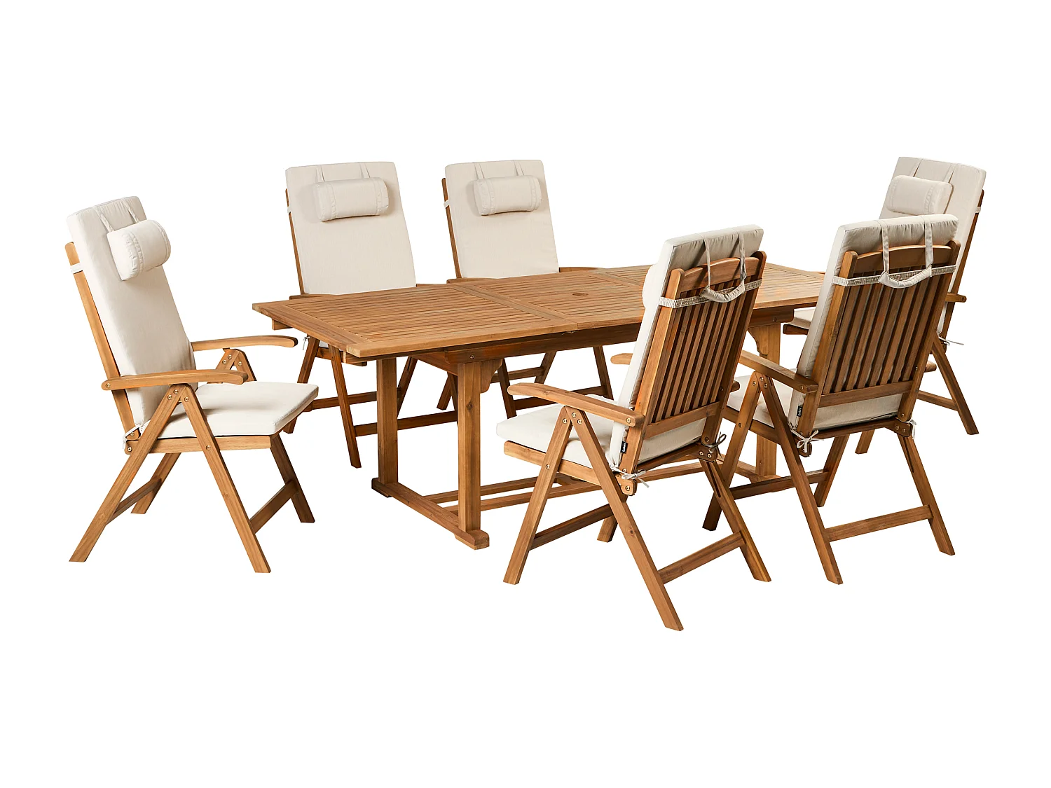 Lot de 6 coussins de jardin JAVA/AMANTEA PREMIUM 50 x 70 cm Beige clair