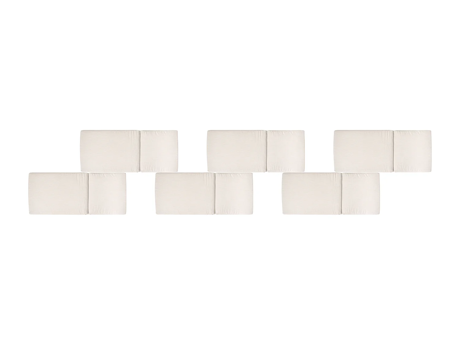Lot de 6 coussins de jardin JAVA/AMANTEA PREMIUM 50 x 71 cm Beige clair