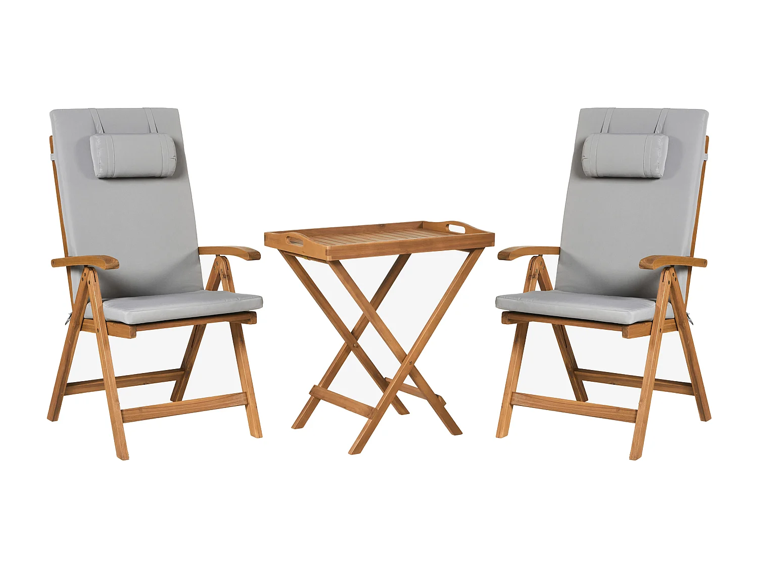 Lot de 2 coussins de jardin JAVA/AMANTEA PREMIUM 50 x 70 cm Gris clair