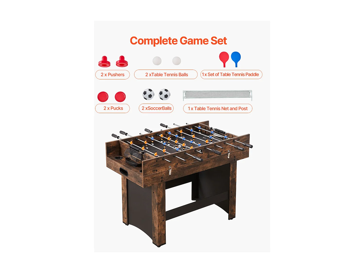 Table de Air Hockey, SucceBuy Table de Hockey sur Air 137 cm 3 en 1 avec Ping-Pong pour Maison et Bureau