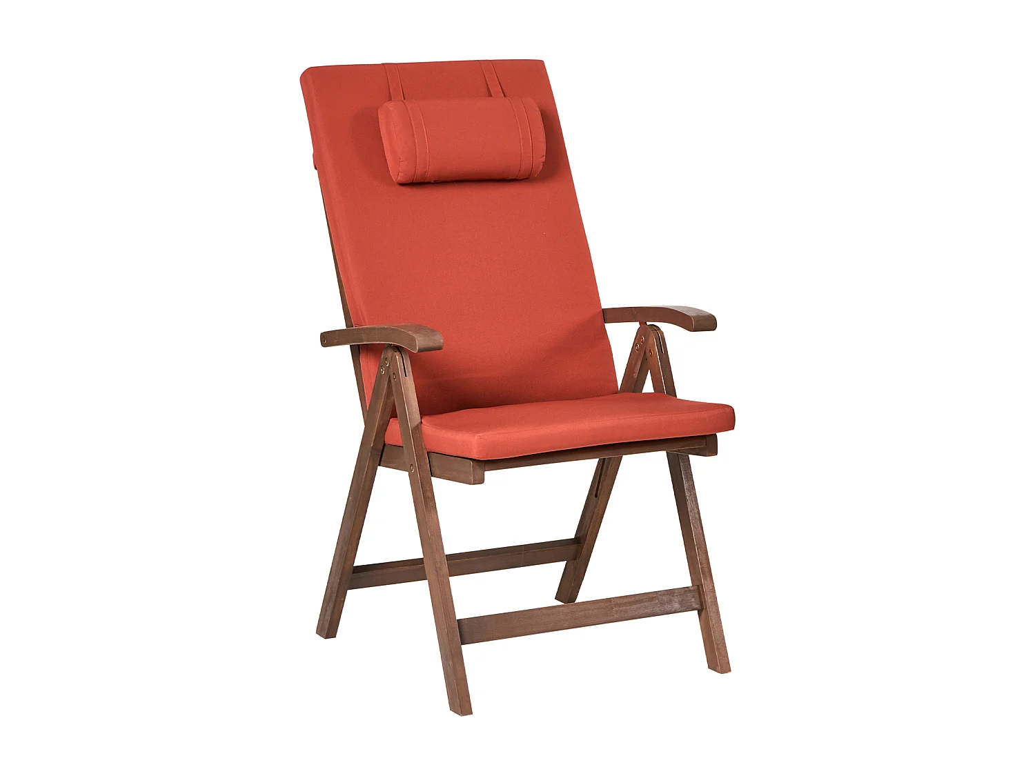 Lot de 2 chaises de jardin avec coussins AMANTEA PREMIUM Acacia Rouge