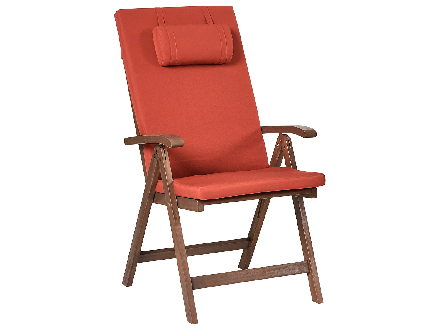Lot de 2 chaises de jardin avec coussins AMANTEA PREMIUM Acacia Rouge