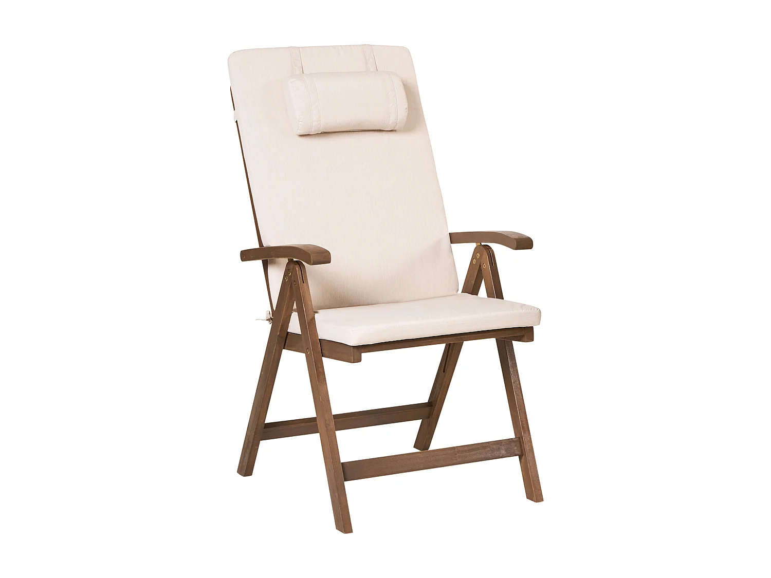 Lot de 2 chaises de jardin avec coussins AMANTEA PREMIUM Acacia Beige clair