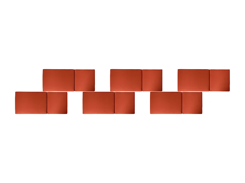 Lot de 6 coussins de jardin JAVA/AMANTEA PREMIUM 50 x 70 cm Rouge