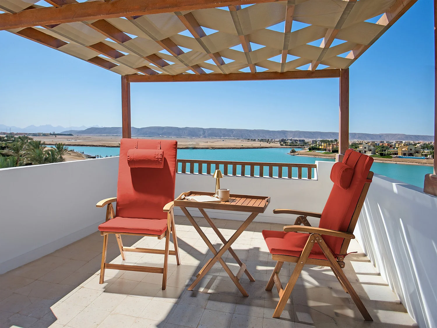 Lot de 2 coussins de jardin JAVA/AMANTEA PREMIUM 50 x 70 cm Rouge