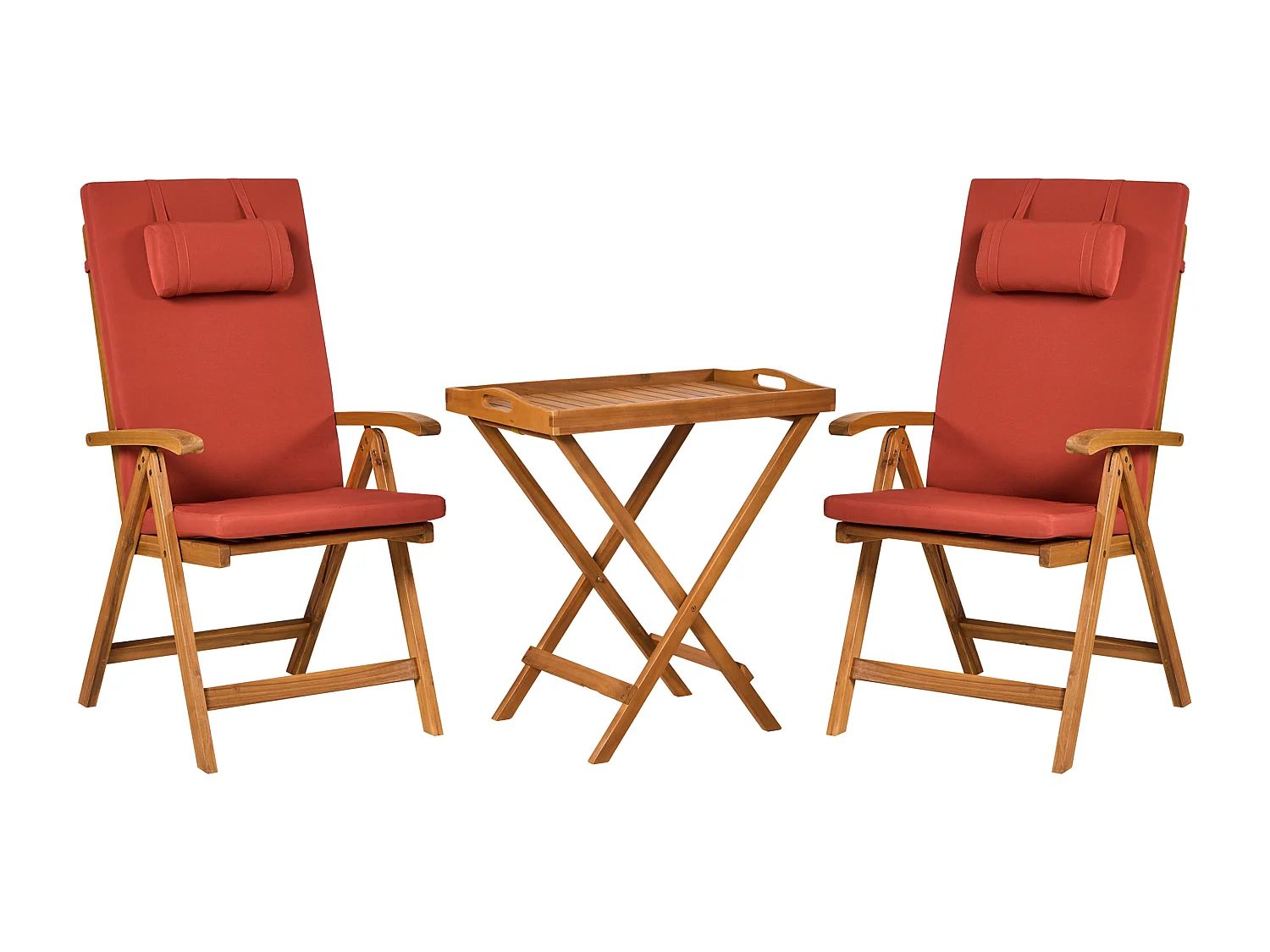 Lot de 2 coussins de jardin JAVA/AMANTEA PREMIUM 50 x 70 cm Rouge