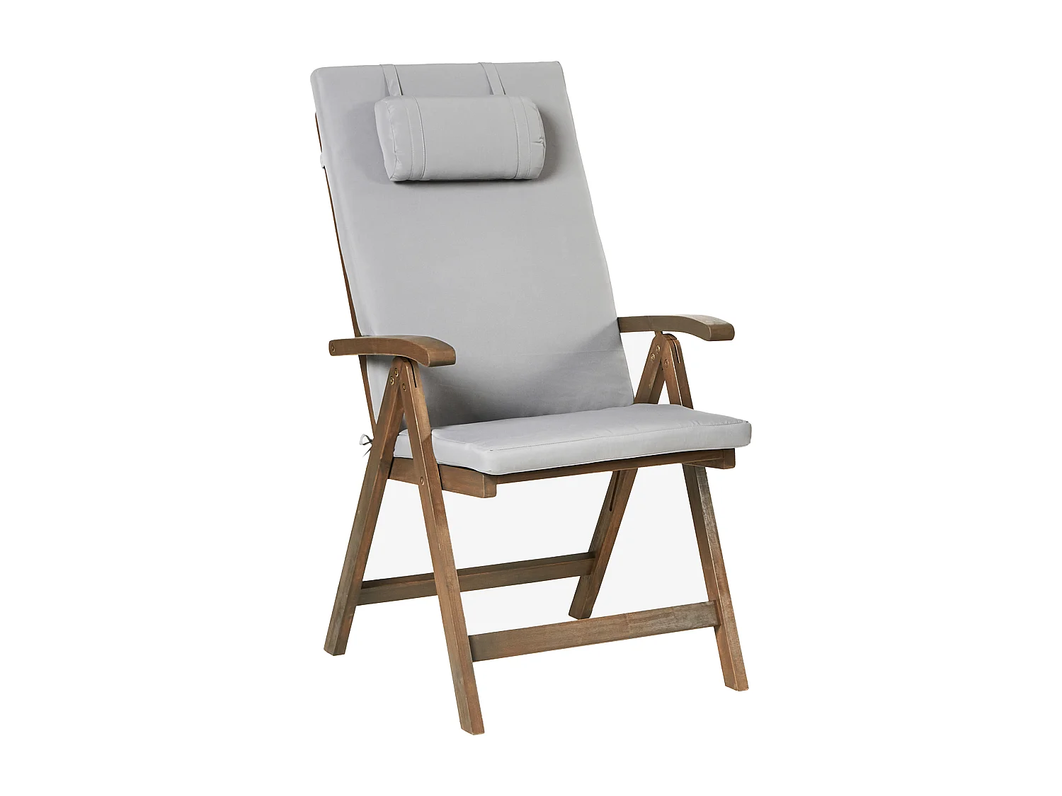 Lot de 2 chaises de jardin avec coussins AMANTEA PREMIUM Acacia Gris clair