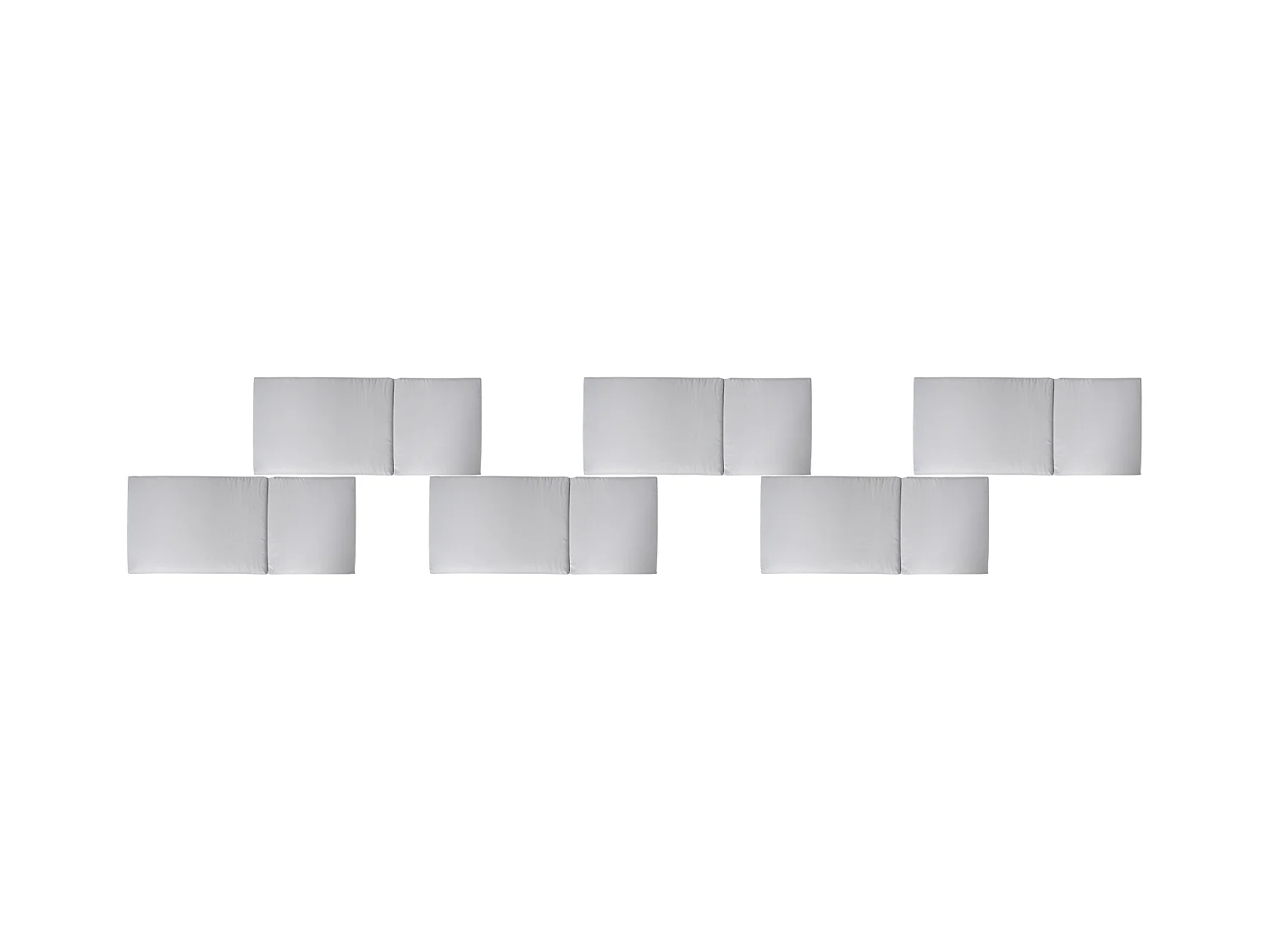 Lot de 6 coussins de jardin JAVA/AMANTEA PREMIUM 50 x 70 cm Gris clair