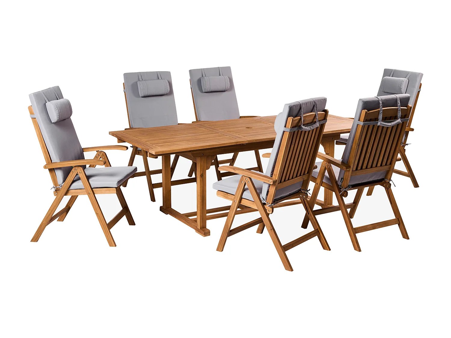 Lot de 6 coussins de jardin JAVA/AMANTEA PREMIUM 50 x 70 cm Gris clair