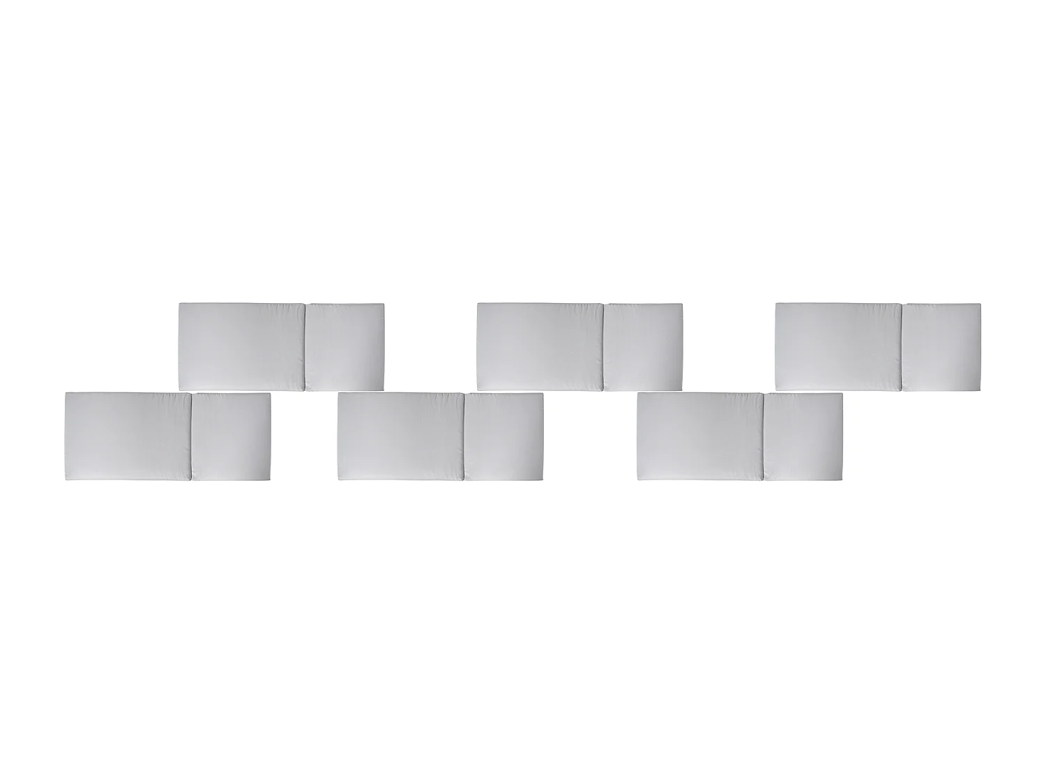Lot de 6 coussins de jardin JAVA/AMANTEA PREMIUM 50 x 71 cm Gris clair