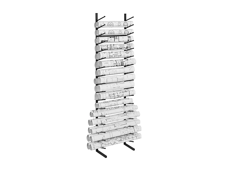 Étagère de Rangement SucceBuy de Plans à 16 Niveaux, Fixation Murale pour une Organisation Efficace des Documents