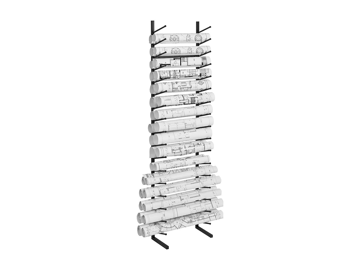 Estantería de Almacenamiento SucceBuy de 16 Niveles, Fijación a la Pared para una Organización Eficaz de los Documentos