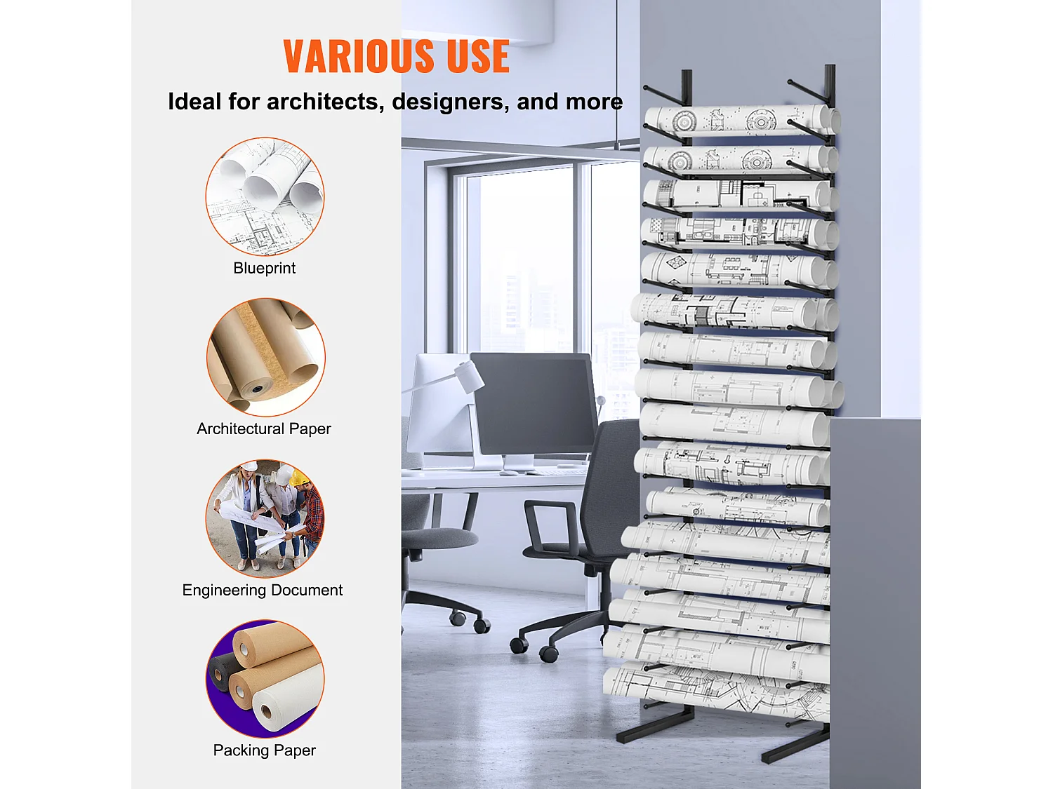 Estantería de Almacenamiento SucceBuy de 16 Niveles, Fijación a la Pared para una Organización Eficaz de los Documentos