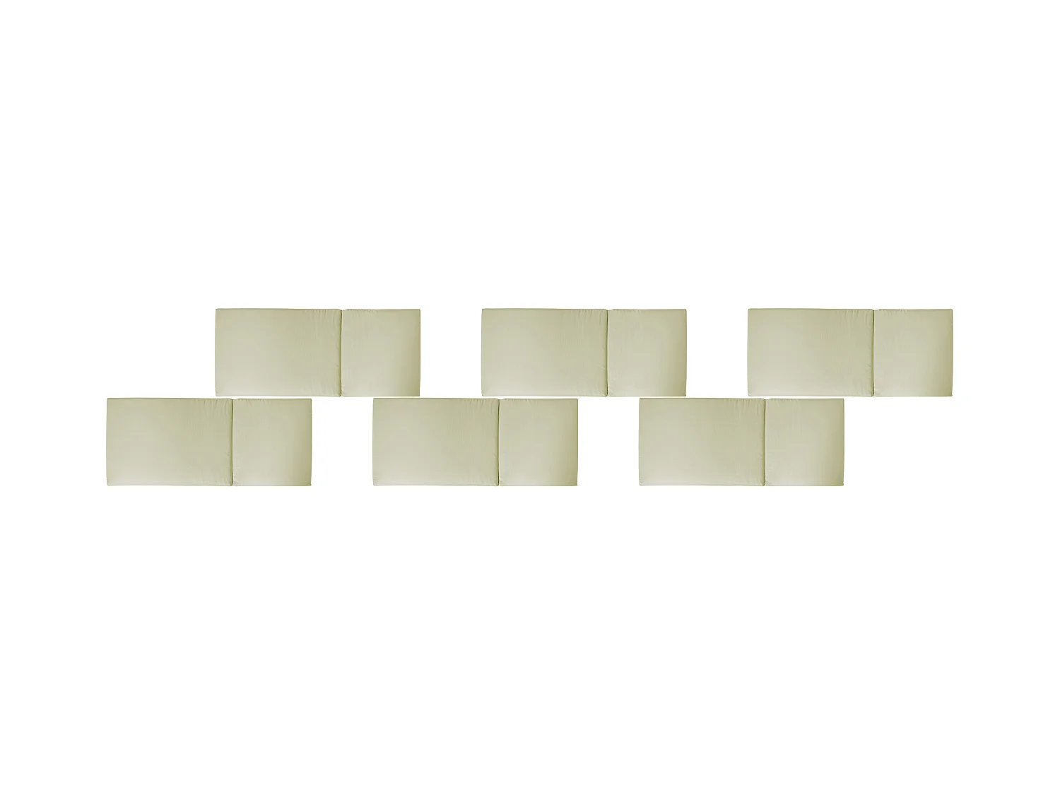 Lot de 6 coussins de jardin JAVA/AMANTEA PREMIUM 50 x 70 cm Vert