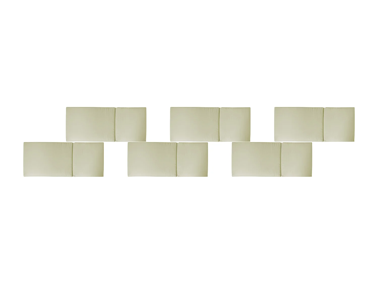 Lot de 6 coussins de jardin JAVA/AMANTEA PREMIUM 50 x 70 cm Vert