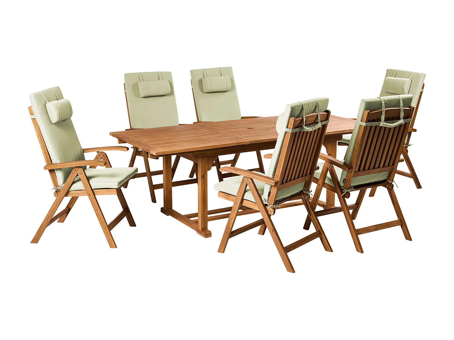 Lot de 6 coussins de jardin JAVA/AMANTEA PREMIUM 50 x 70 cm Vert