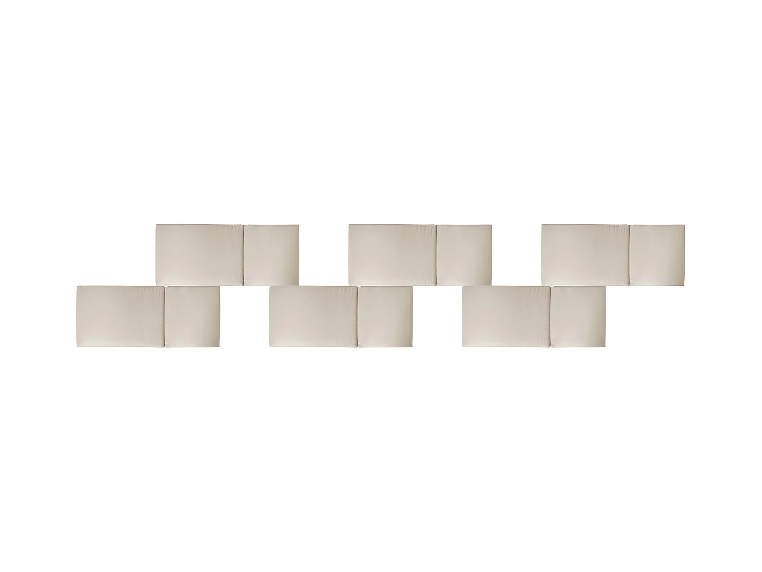 Lot de 6 coussins de jardin JAVA/AMANTEA PREMIUM 50 x 70 cm Taupe