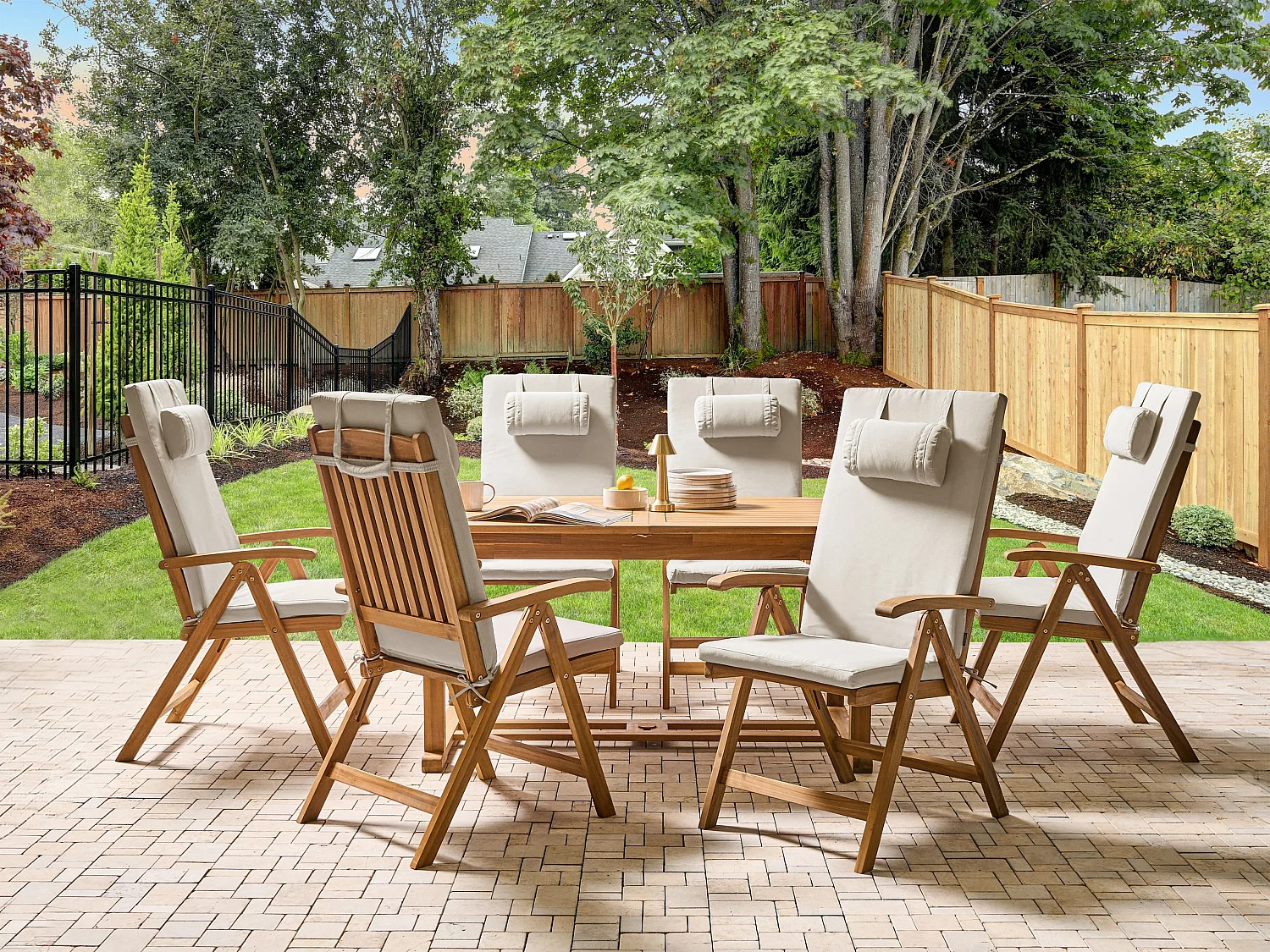 Lot de 6 coussins de jardin JAVA/AMANTEA PREMIUM 50 x 70 cm Taupe