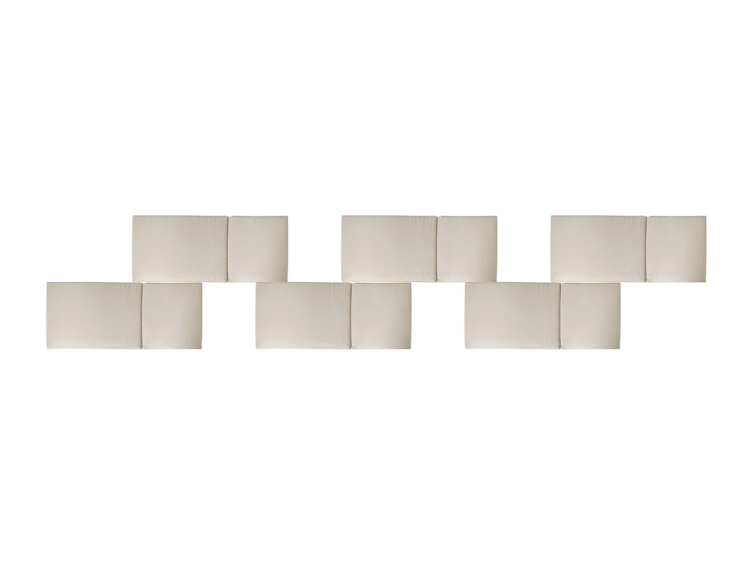 Lot de 6 coussins de jardin JAVA/AMANTEA PREMIUM 50 x 71 cm Taupe