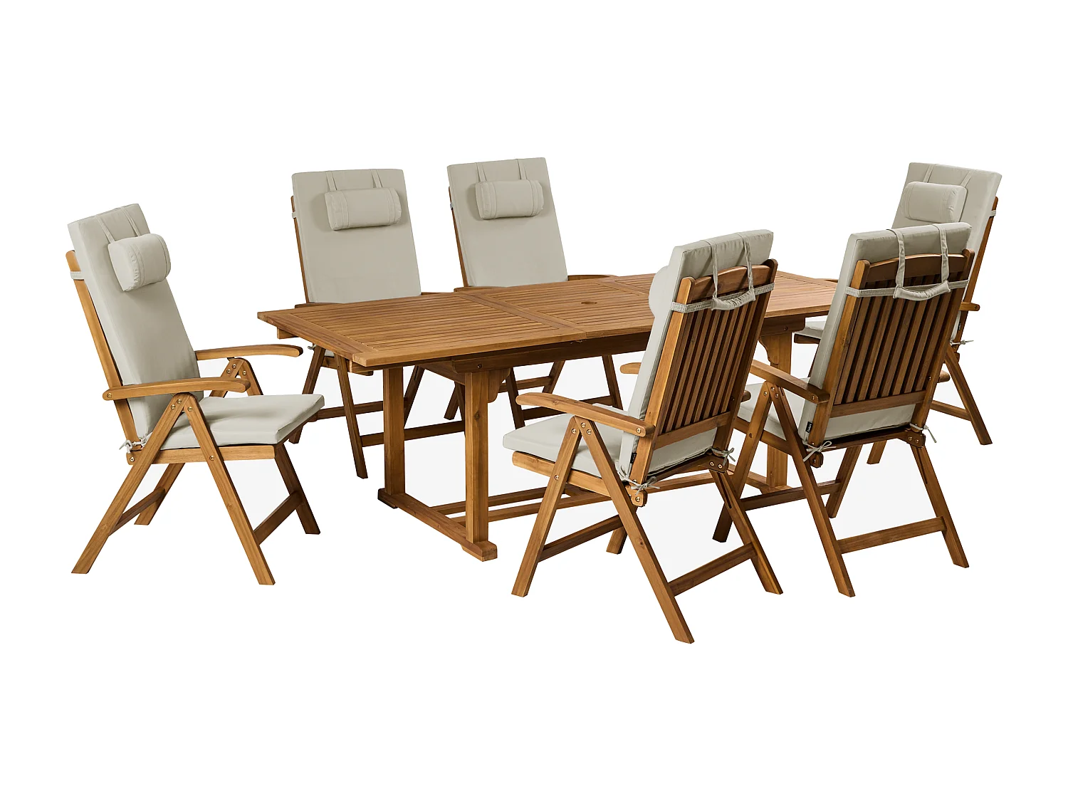 Lot de 6 coussins de jardin JAVA/AMANTEA PREMIUM 50 x 71 cm Taupe