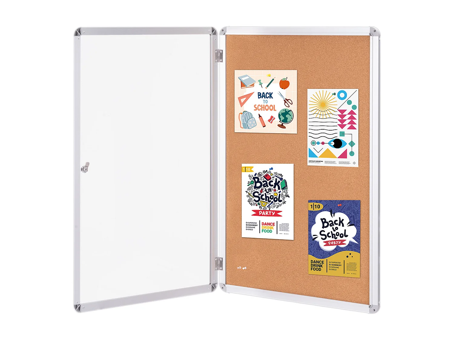 Tableau en Liège SucceBuy Tableau en Liège Verrouillable 91.44cm x 60.96cm avec Cadre en Aluminium – Tableau d'Affichage Fermé