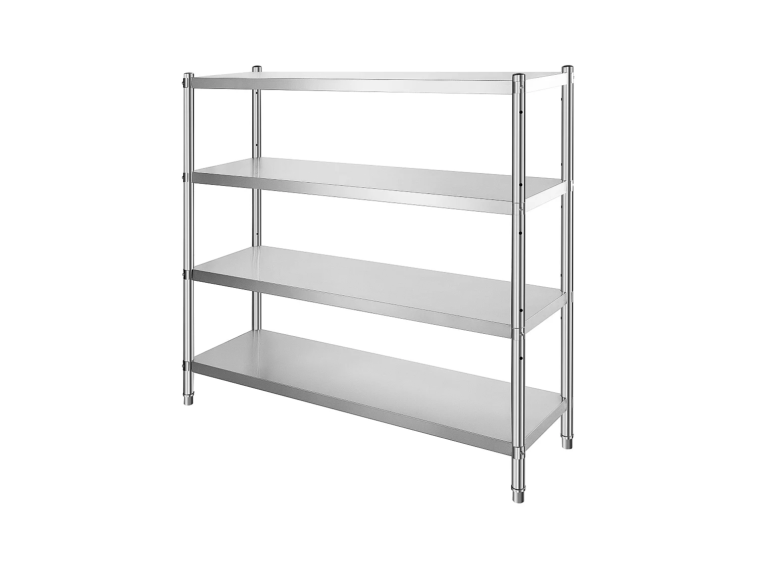 Étagère de Rangement SucceBuy Réglable à 4 Niveaux en Acier Inoxydable, Étagère Robuste, Hauteur Réglable