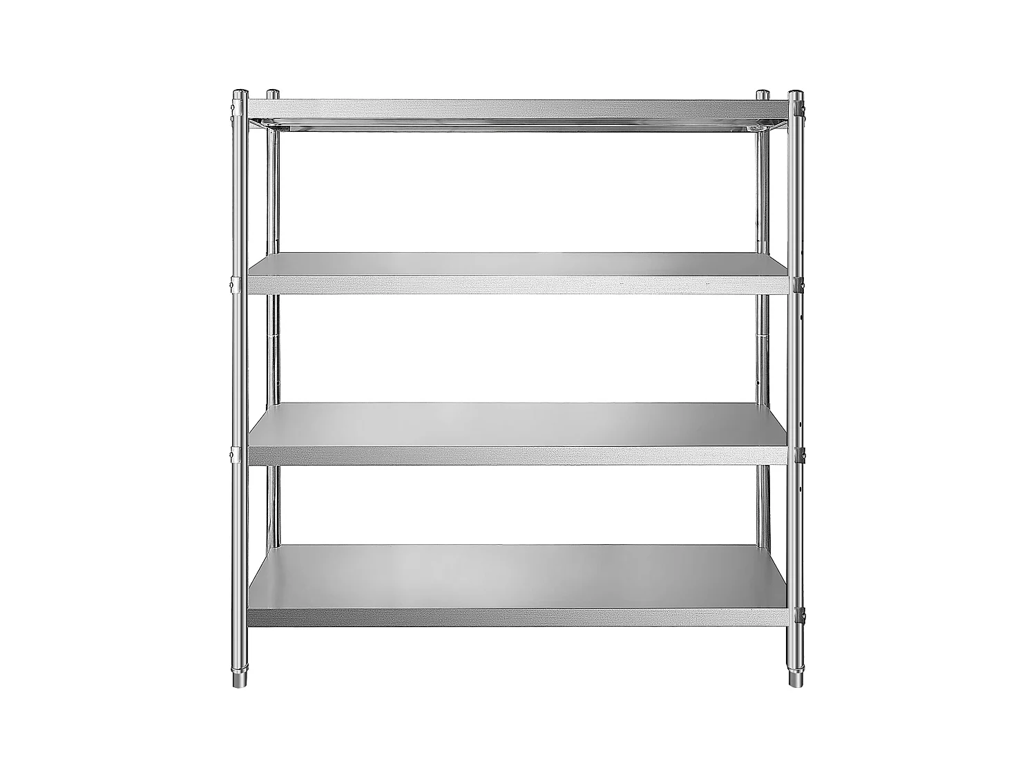 Étagère de Rangement SucceBuy Réglable à 4 Niveaux en Acier Inoxydable, Étagère Robuste, Hauteur Réglable