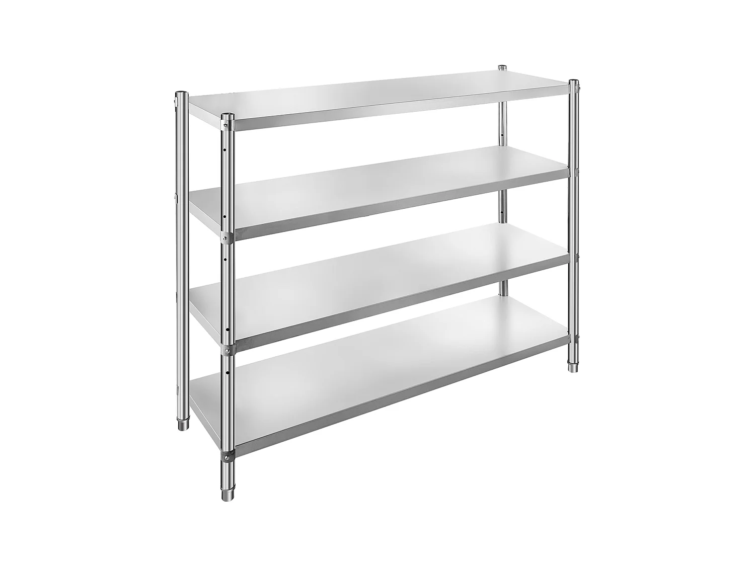 Étagère de Rangement SucceBuy Réglable à 4 Niveaux en Acier Inoxydable, Étagère Robuste, Hauteur Réglable