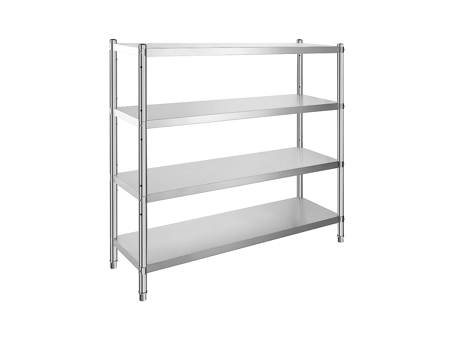 Étagère de Rangement SucceBuy Réglable à 4 Niveaux en Acier Inoxydable, Étagère Robuste, Hauteur Réglable