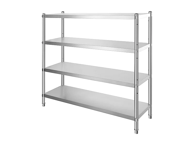 Regulowalna SucceBuy 4-poziomowa Strefa Magazynowa ze Stali Nierdzewnej, Solidna Półka, Regulowana Wysokość