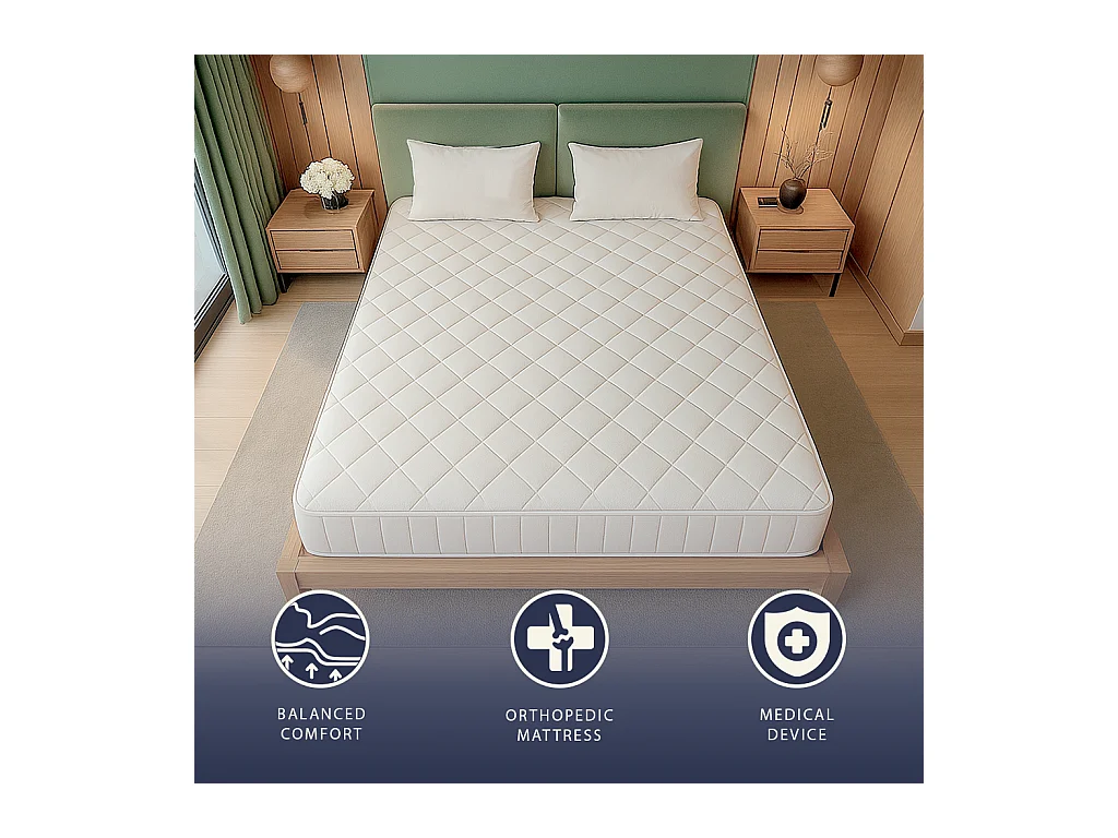 Nuri Pro | Matelas mémoire | 20 cm | Orthopédique & Ignifuge | Antiallergique | C1 | IT | 160x200