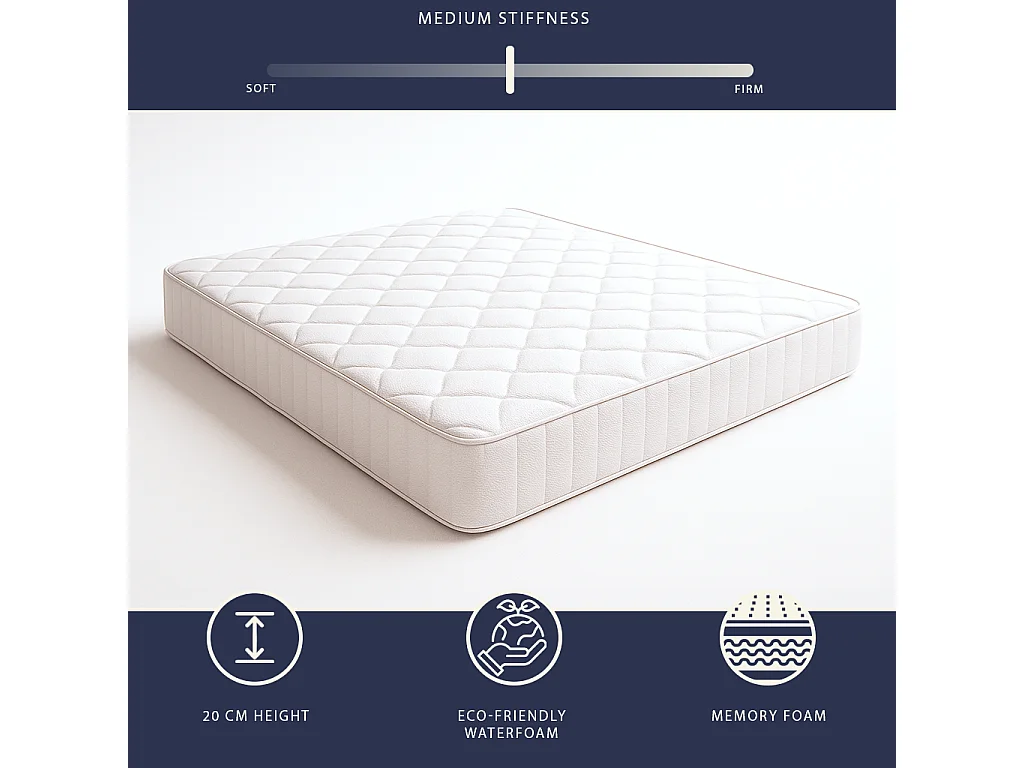 Nuri Pro | Matelas mémoire | 20 cm | Orthopédique & Ignifuge | Antiallergique | C1 | IT | 160x200