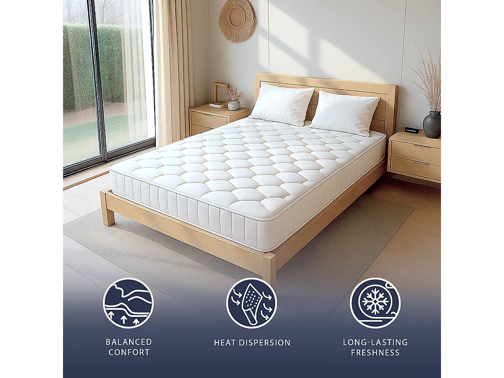 Materasso 140x200 molle insacchettate + memory | H25 cm | Made in Italy